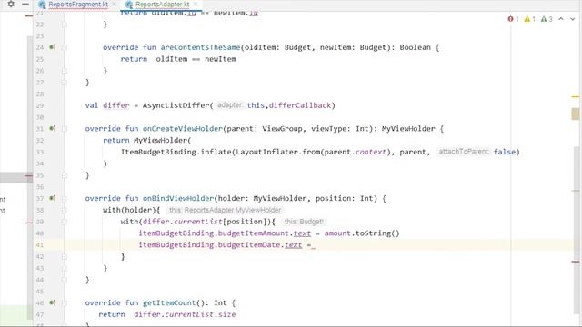 Display entries in Recyclerview - Budget Application with Room Library & MVVM Architecture Android