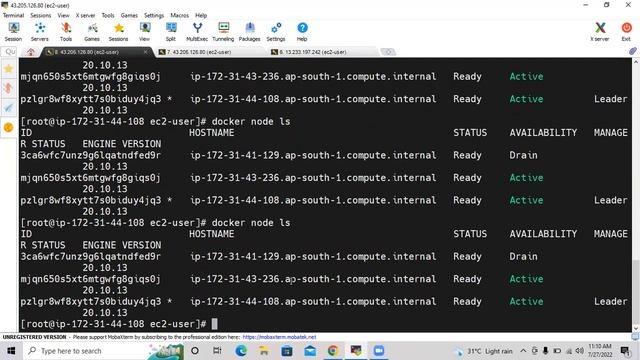 AWS on 27 7 2022 Part 2 Configuring Docker Swarm Part 2
