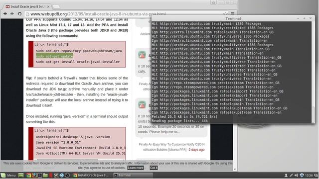 How to install Oracle Java8 in Linux Mint 17.2 2016