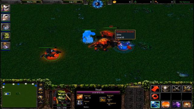 Warcraft 3 - Thrall VS Jaina Proudmoore (Level 10 Heroes)