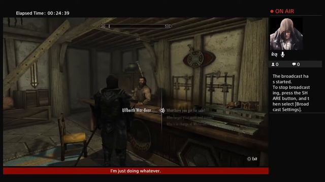 JoshuaManriguez's Live PS4 Skyrim  Broadcast