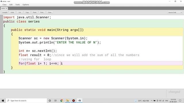 Sum of Fractional Series Using For-Loop Java by Computerzen WAP to print sum of series- Youtube