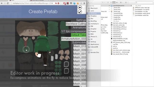 Edit .fbx animations in the web and play them on your smartphones