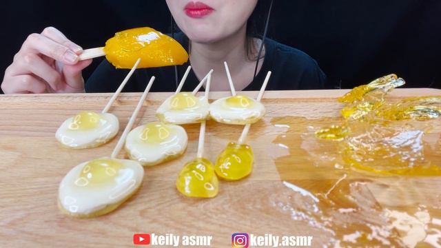 ASMR TANHHULU (APPLE MANGO+EGG JELLY) / 애플망고 탕후루, 에그젤리 탕후루 먹방 EATING SOUNDS