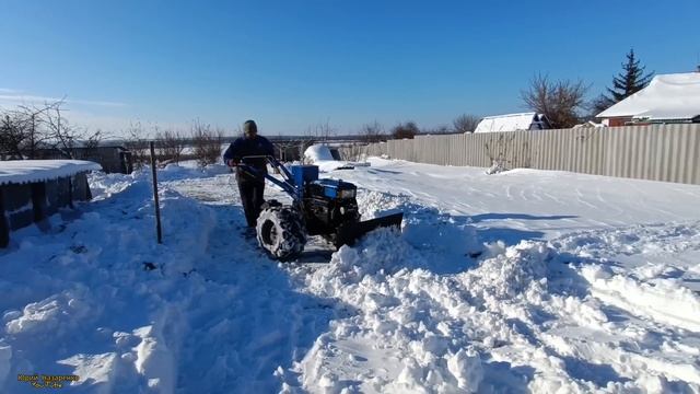 ДАВНО НЕ БЫЛО СТОЛЬКО СНЕГА УБОРКА МОТОБЛОКОМ  SNOW CLEANING WITH A HEAVY MOTOR-BLOCK