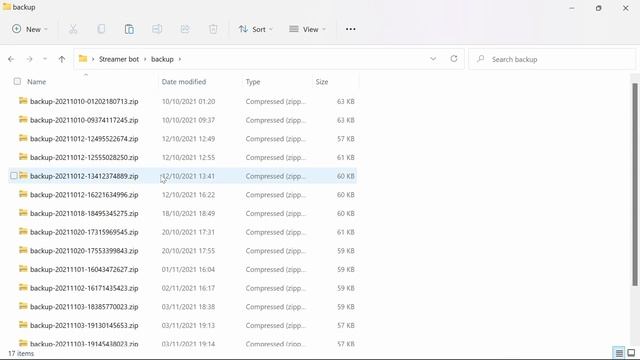 Restoring Streamer Bot settings from backup.