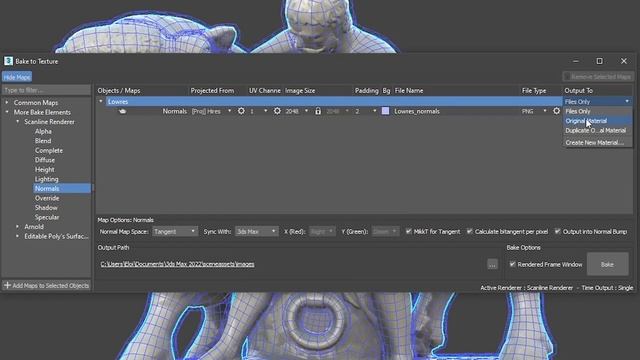 Bake Normals Map in 3ds Max 2021