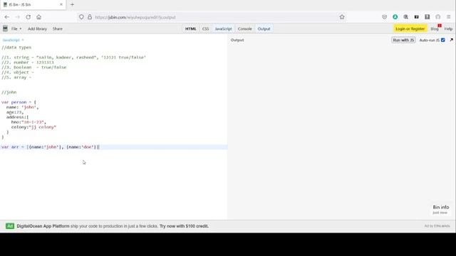 1 - JavaScript Data Types in Telugu