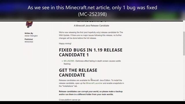 First Minecraft 1.19 Release Candidate is here! #shorts