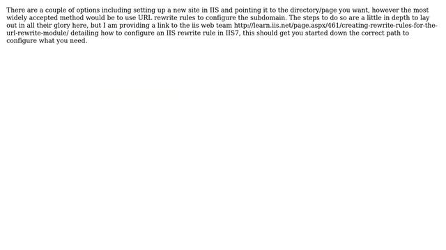 DevOps  SysAdmins: How to make a subdomain point to a page in IIS7? 2 Solutions!!