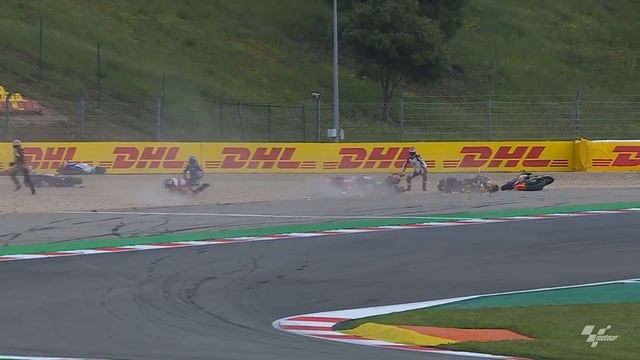 Multiple Rider Crash Brings Out The Red Flag In Moto2™ _ 2022 #PortugueseGP.