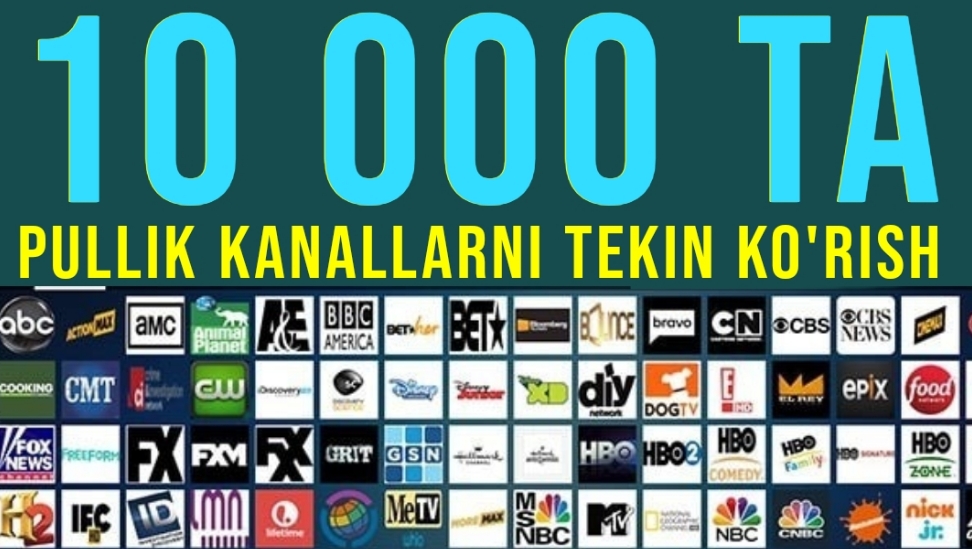 10 000TA PULLIK KANALLARNI TEKIN KO'RISH 2024
Платный каналы смотреть бесплатно 2024