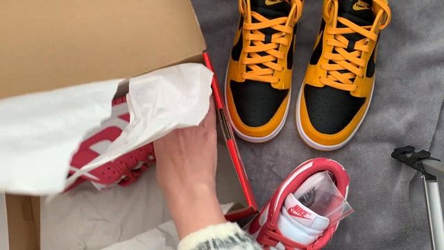 ОБЗОР ДАНКОВ КОРАЛОВЫХ И ЖЕЛТЫХ. Dunk Low Archeo Pink (W) & Dunk Low Championship Goldenrod