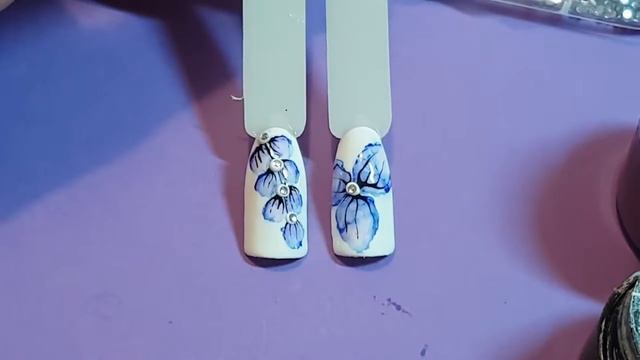 ДИЗАЙН НОГТЕЙ ФЛОМАСТЕРОМ АКВАРЕЛЬНЫЙ МАНИКЮР NAIL ART TUTORIAL