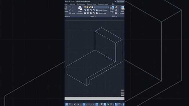 AutoCAD Isometric Drawing Exercise 6s