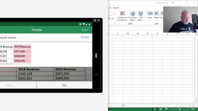 Snap a picture of an Excel table with your smart phone and edit in Excel by Chris Menard
