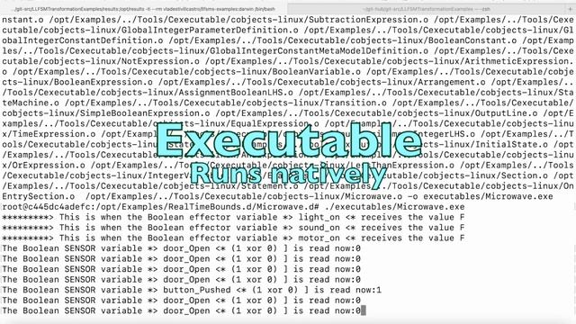 Docker Public Model-2-Text Tools for Executable and Verifiable LLFSMs: The Microwave Example