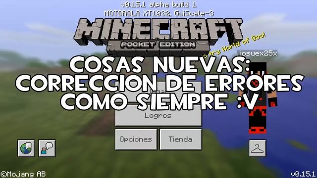 MINECRAFT PE 0.15.1 BUILD 1 | APK + DESCARGA!