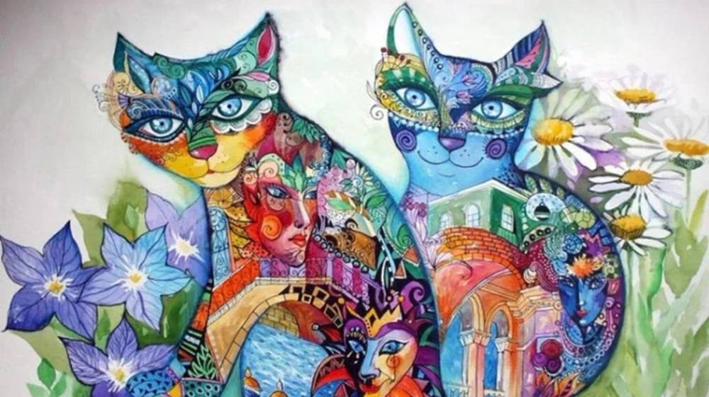 Забавные коты глазами художников- художник Оксана Заика