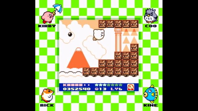 Прохождение Kirby's Dream Land 2 (Game Boy) на русском #6 - Облачный парк.