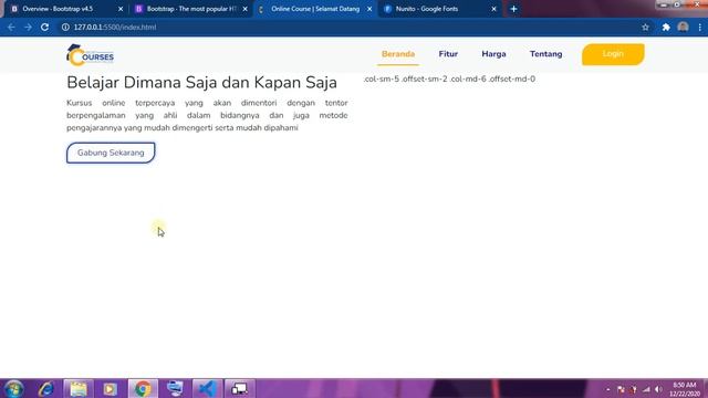 WORKSHOP HIMATIK | Membuat website yang responsive menggunakan Bootstrap 4.5 dan Github
