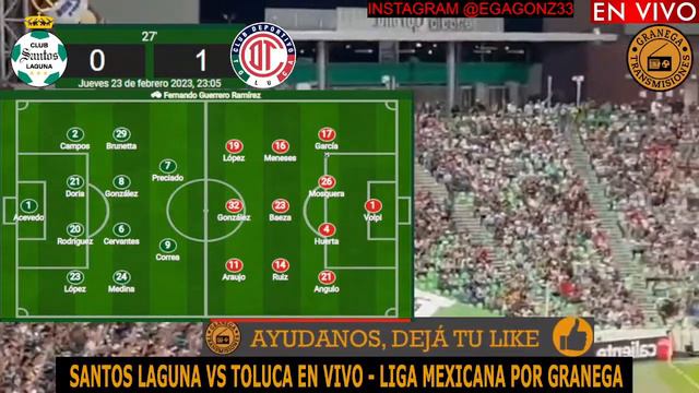 APLASTANTE GOLEADA DEL TOLUCA EN SU VISITA ANTE SANTOS LAGUNA POR 5 A 0 !!
