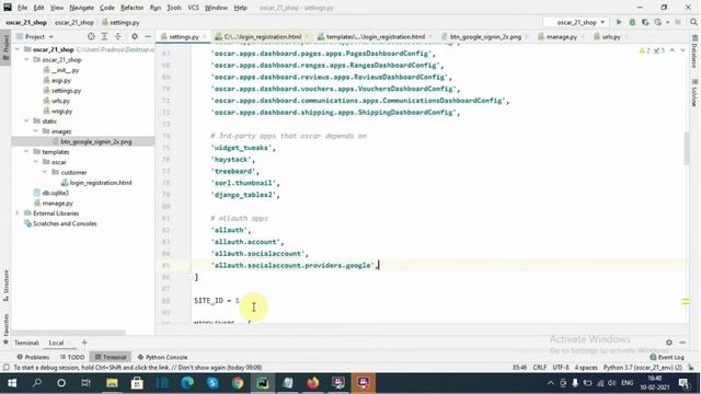 #6 Django Oscar 2.1 tutorials - Add Google Login to signup user in Django Oscar
