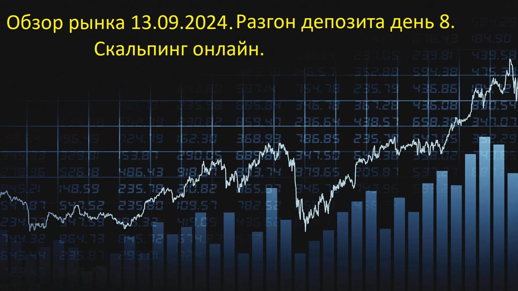 Скальпинг, обзор рынка 13.09.2024. Разгон депозита с 100$ день восьмой.