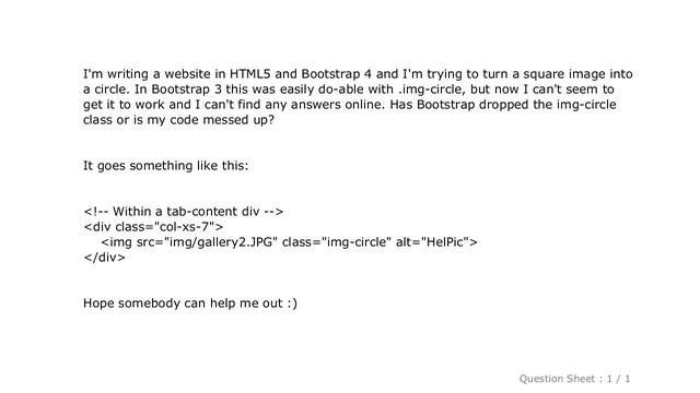 CSS : Bootstrap 4 img-circle class doesn't seem to exist