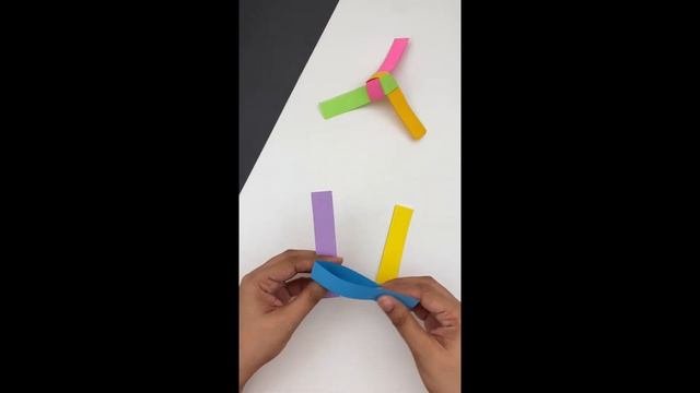 How to make easy paper fan for kids  Origami fan  kids crafts  Moving Paper Toy  1- minute vide