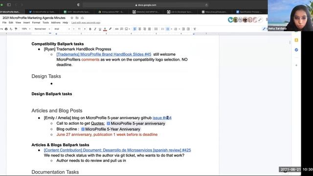 MicroProfile Marketing Meeting, June 21st 2021