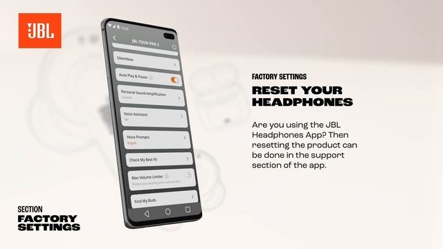 JBL  Tour Pro 2 how to reset to factory settings