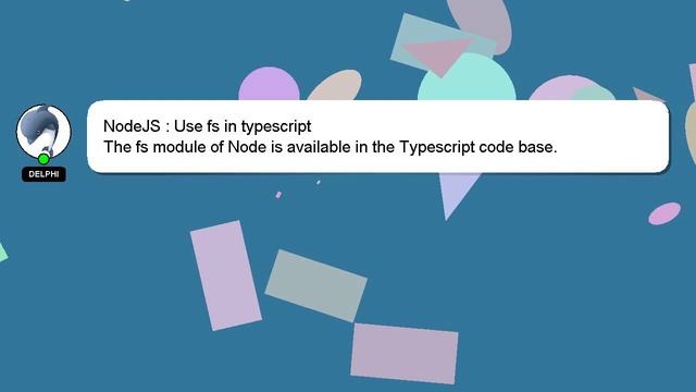 NodeJS : Use fs in typescript