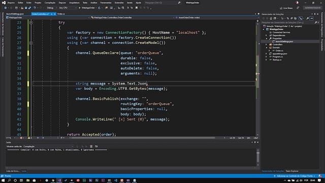 API Rest e Worker com RabbitMQ C# .Net Core