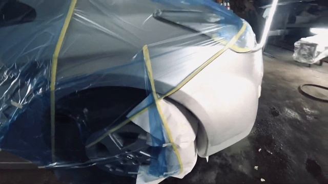 Покраска бампера TOYOTA PRIUS // Снять бампер или нет? Без разбора серебром под лак
