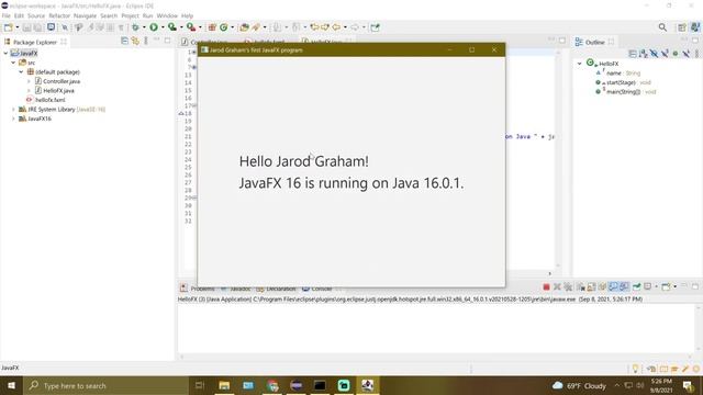 CPS 240 HW1 JavaFX in Eclipse and CMD