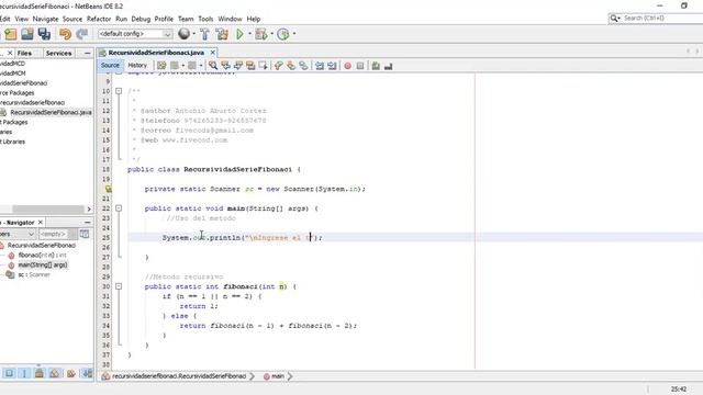 Como Calcular la Serie Fibonacci en Java Netbeans