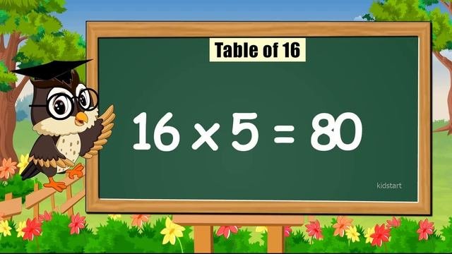Table of 16 | Rhythmic Table of Sixteen | Learn Multiplication Table of 16 x 1 = 16 | kidstartv