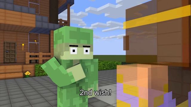 VERY SAD: "THREE WISHES" of SLIME: The Beautiful GENIE: Monster School Minecraft Animation
