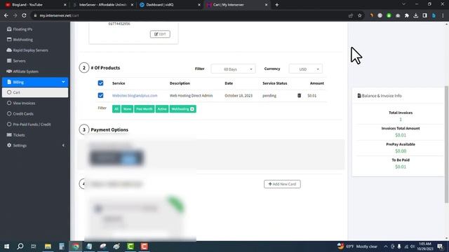 How to Buy InterServer Hosting only for $0.01 [Live buying video]