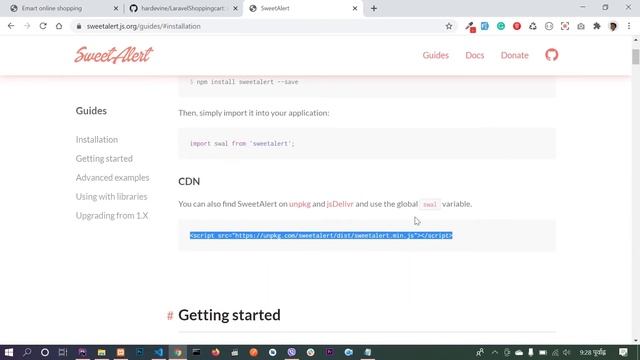 22. Multivendor ecommerce in laravel 8 | add to cart & delete items from cart