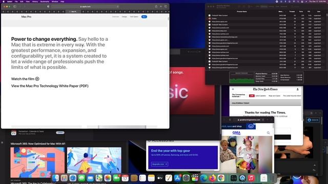 Experiment: PUSHING MEMORY PRESSURE w/Tabs - M1 Mac mini 2020