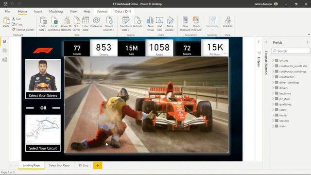 Power BI Showcase III- Beautiful Landing Page | F1 Dashboards | Creative Navigation