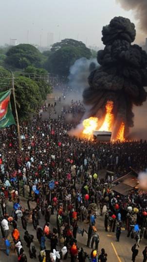 Сильнейшие протесты переросли в беспорядки в Бангладеше. #6