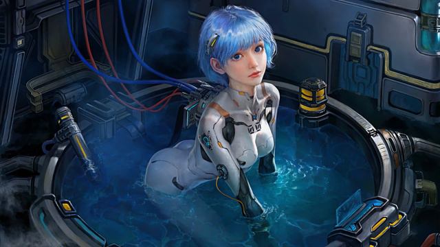Рей Аянами Принимает Ванну | Rei Ayanami with Blue Hairs is Bathing | Neon Genesis Evangelion - Живы