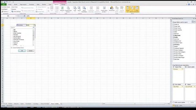 Excel Lessons: Pivot Tables