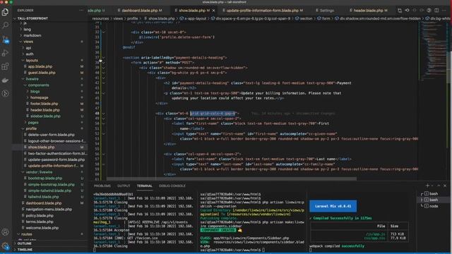 Day 12: My Account | Building web app with TALL