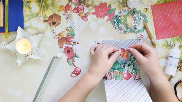 Kartka pop-up. List do Mikołaja. Dzień 6. Świąteczne inspiracje.Christmas inspirations #scrapmas202