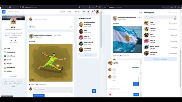 Spring boot Angular Private Chat app (updated)