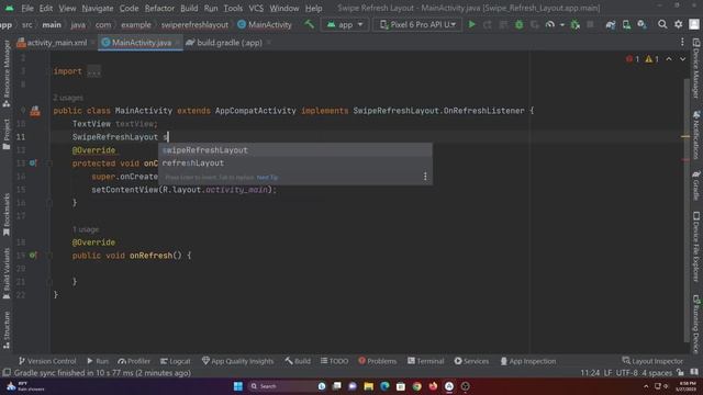 How to Implement Swipe Refresh Layout in Android Studio Using Java